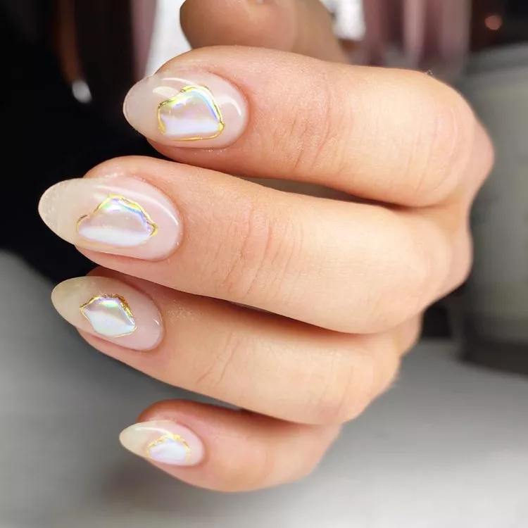 Chrome Crystal Cloud Nails