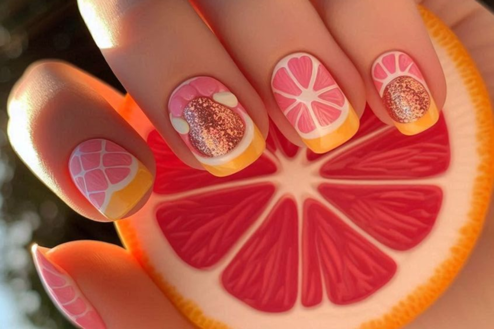 Simple Fruit-Salad Nails