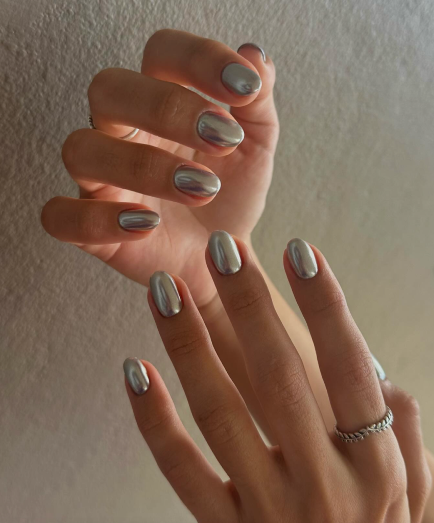 Our Favorite Designs and Nail Art Ideas for Silver Chrome Nails