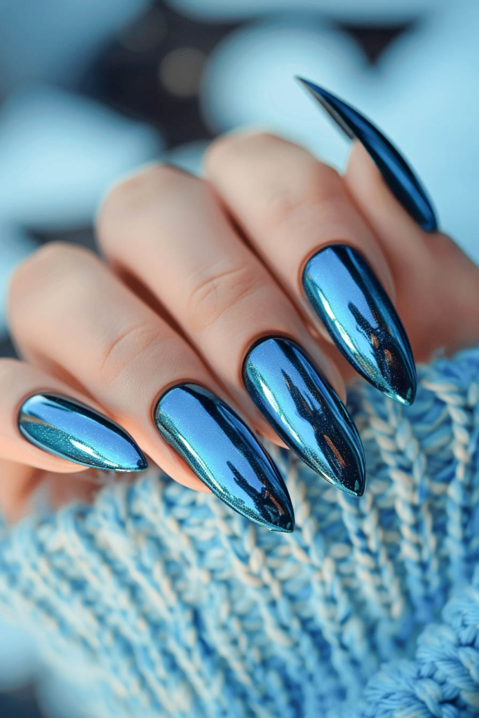 Captivating Cobalt Chrome Nail Art