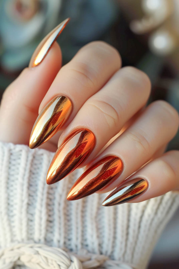 Gleaming Autumn Copper Nails