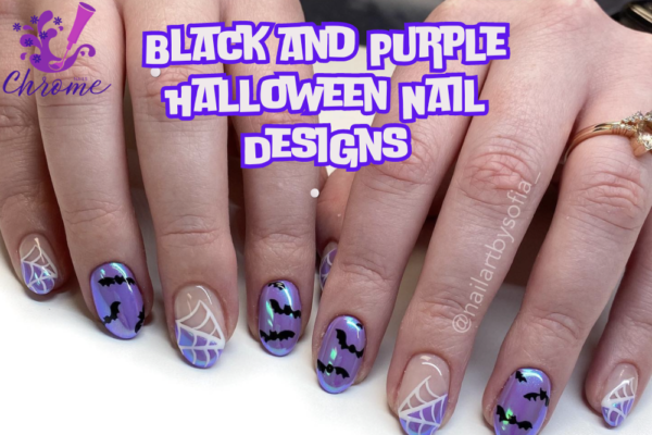 65 Hauntingly Beautiful Black and Purple Halloween Nails Design to Try This Season