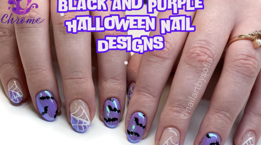 65 Hauntingly Beautiful Black and Purple Halloween Nail Designs to Try This Season