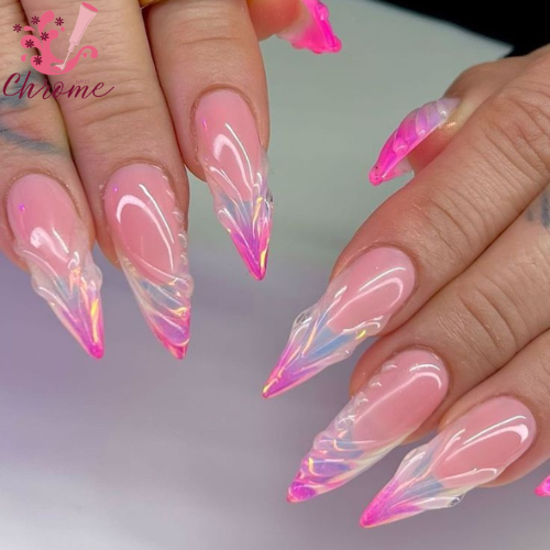 Baby Pink Chrome Nails