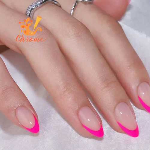 Hot Pink French Nails