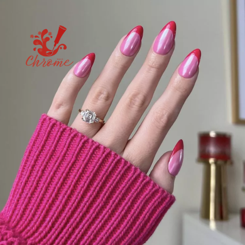 Barbie core Red Chrome Nails