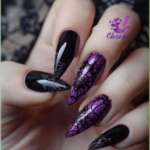 deep, velvety purple halloween nail designs