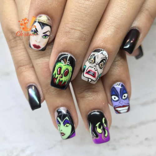 Disney Villain Halloween Nails