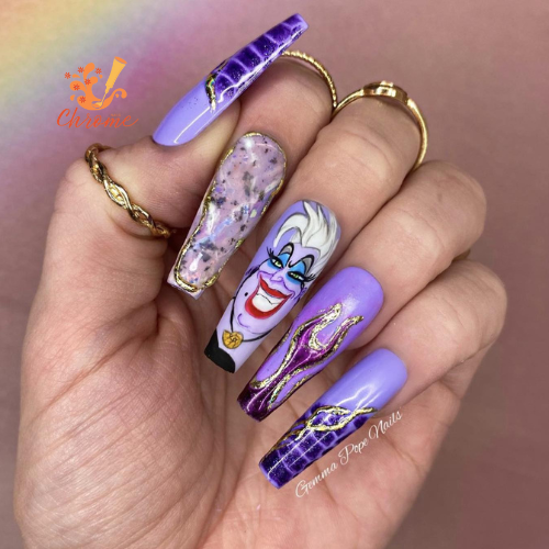 Ursula Halloween Nail Art