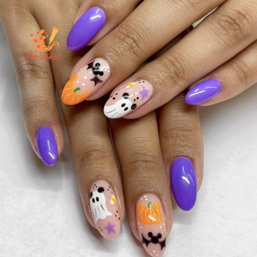 Purple Halloween Nails