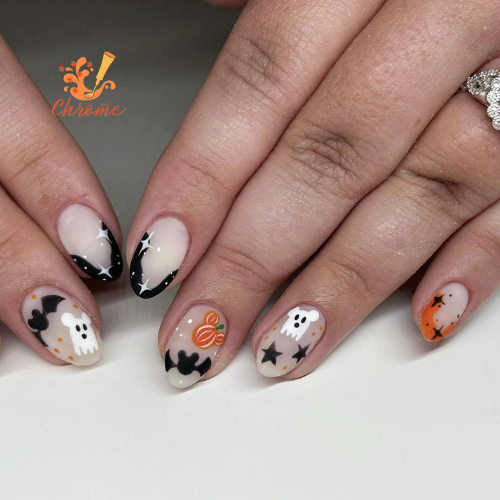 Short Almond Halloween Set