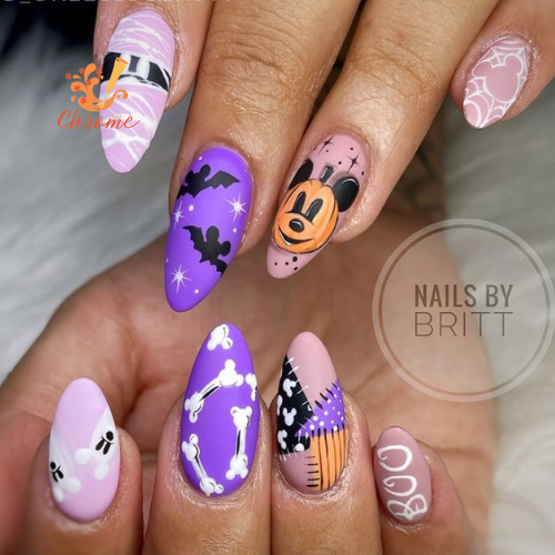 Mickey Mouse Halloween Nails