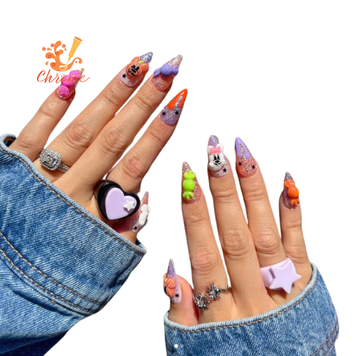 3D Disney Halloween Nails