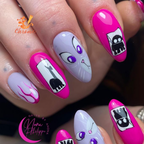 Yzma Disney Halloween Nails