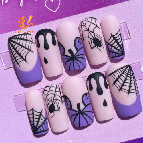 Purple Matte Disney Halloween Nails