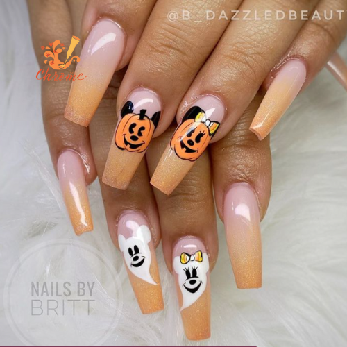 Ombré Disney Halloween Nails