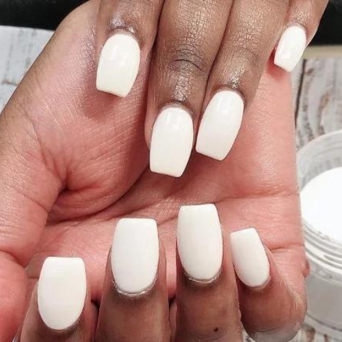 Classic White Dip Powder Nails