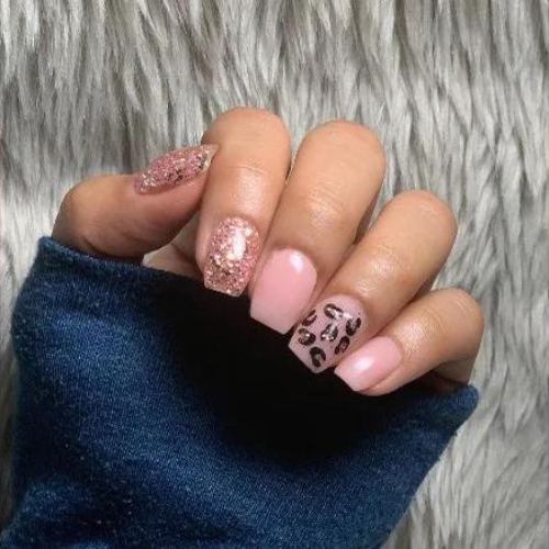 Pale Pink with Fun Accent Nails