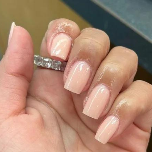 Classy Nude Dip Powder Nails