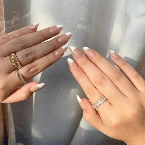 Solid White & Stark White French Tips