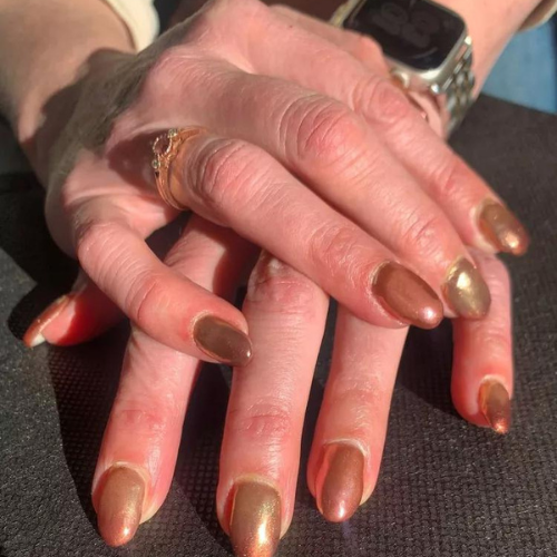 Brown Chrome Nails