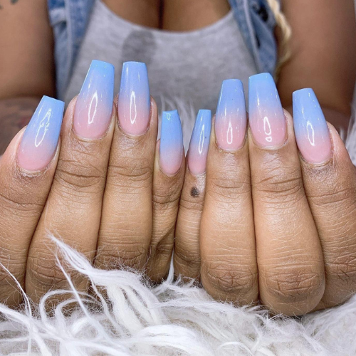 Blue Ombre Nails