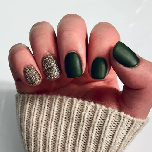 Shiny and Textured Christmas Nails