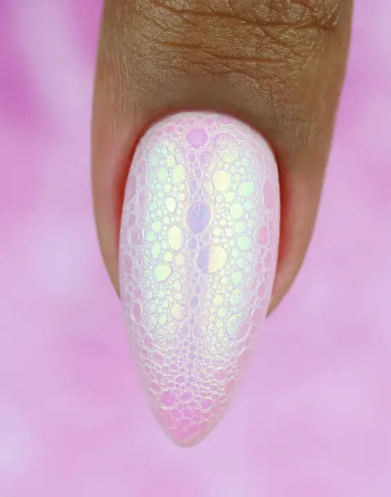 Splish splash pink bubble bath chrome nails
