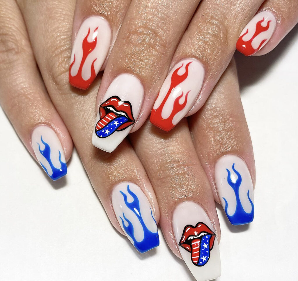 Simple 4th of July Nails