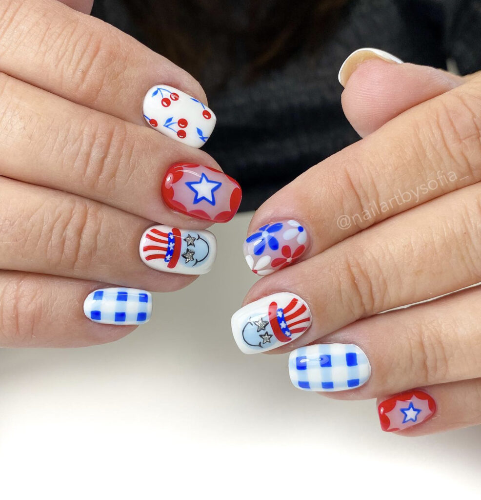 Simple 4th of July Nails