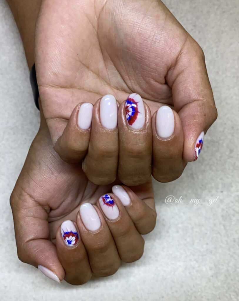 Simple 4th of July Nails