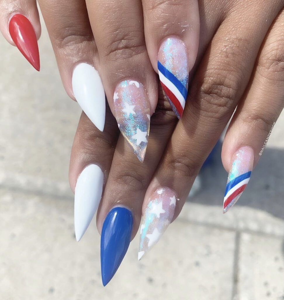 Simple 4th of July Nails