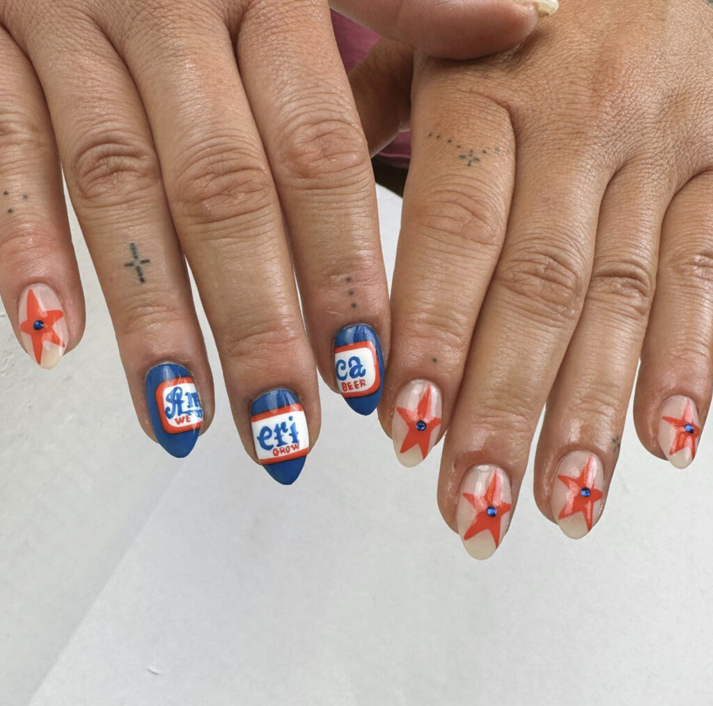 Simple 4th of July Nails