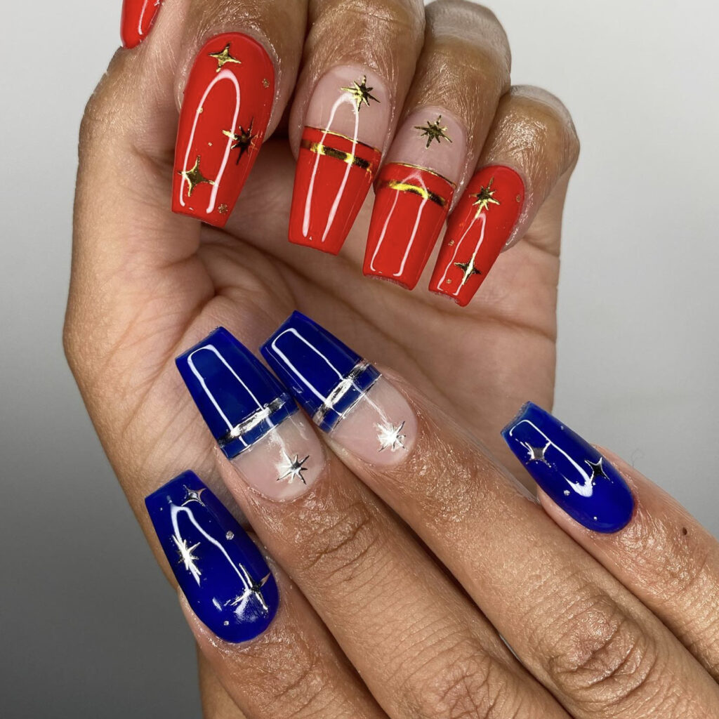 Simple 4th of July Nails