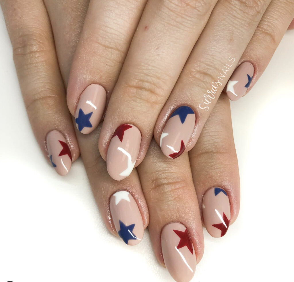 Simple 4th of July Nails