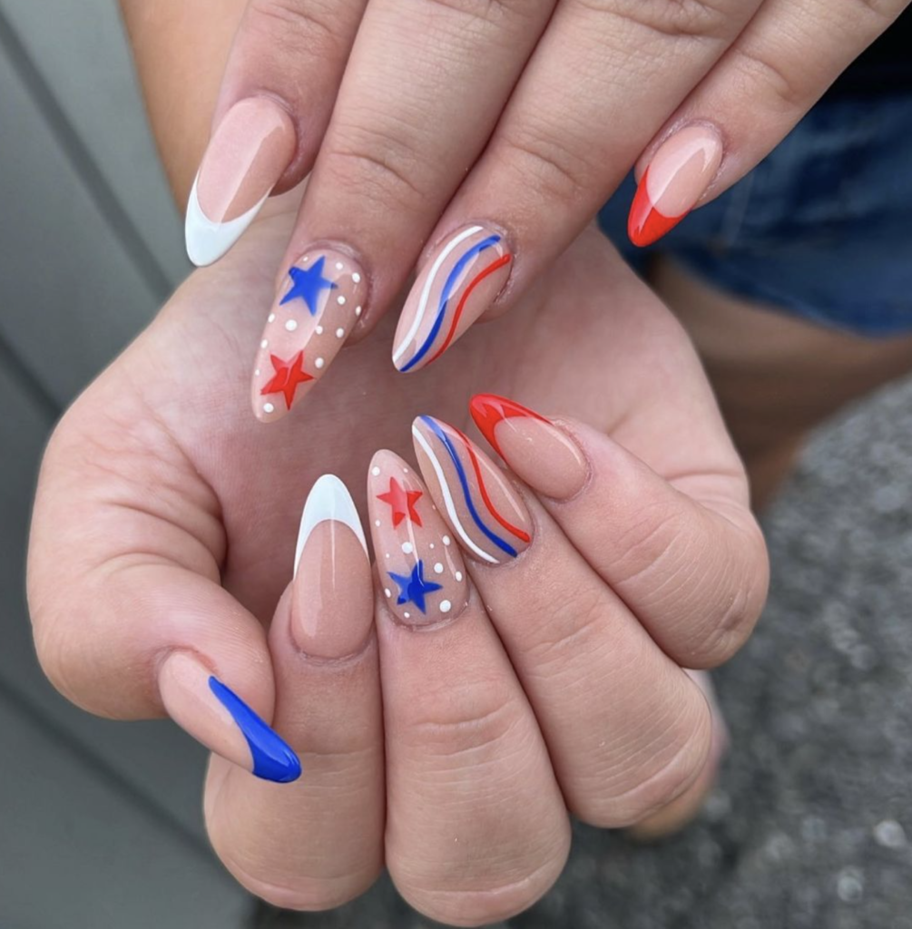 Simple 4th of July Nails