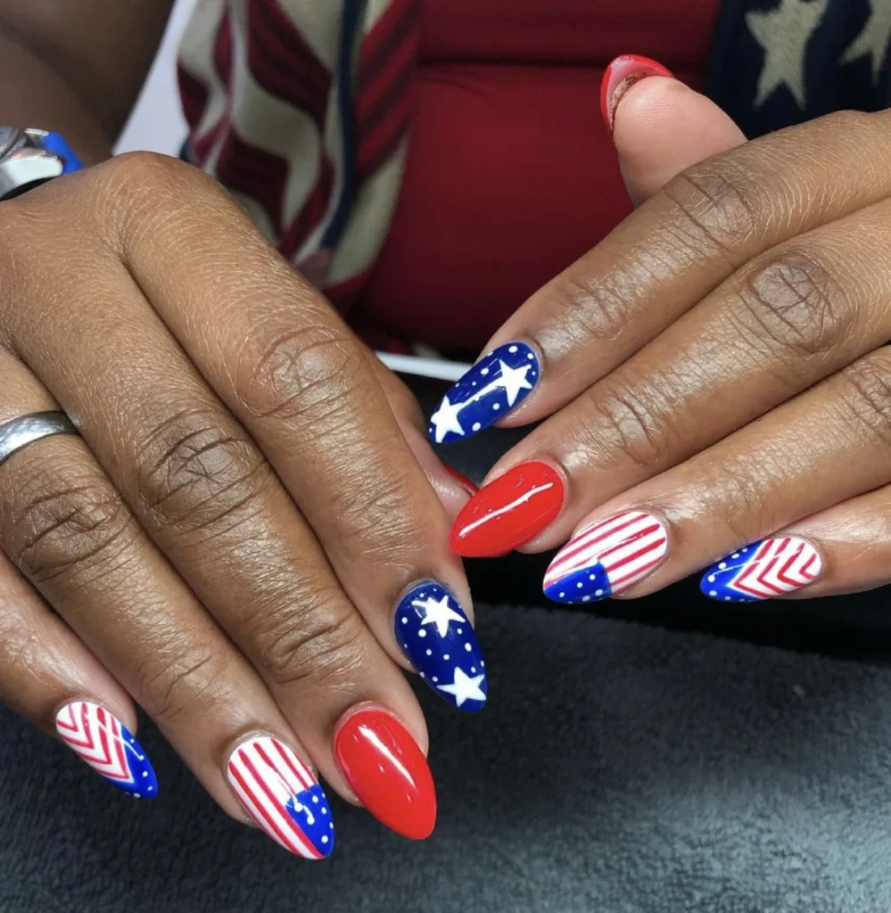 Simple 4th of July Nails