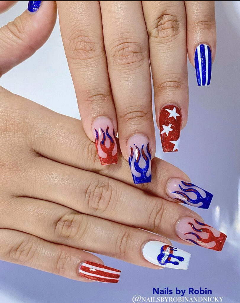 Simple 4th of July Nails