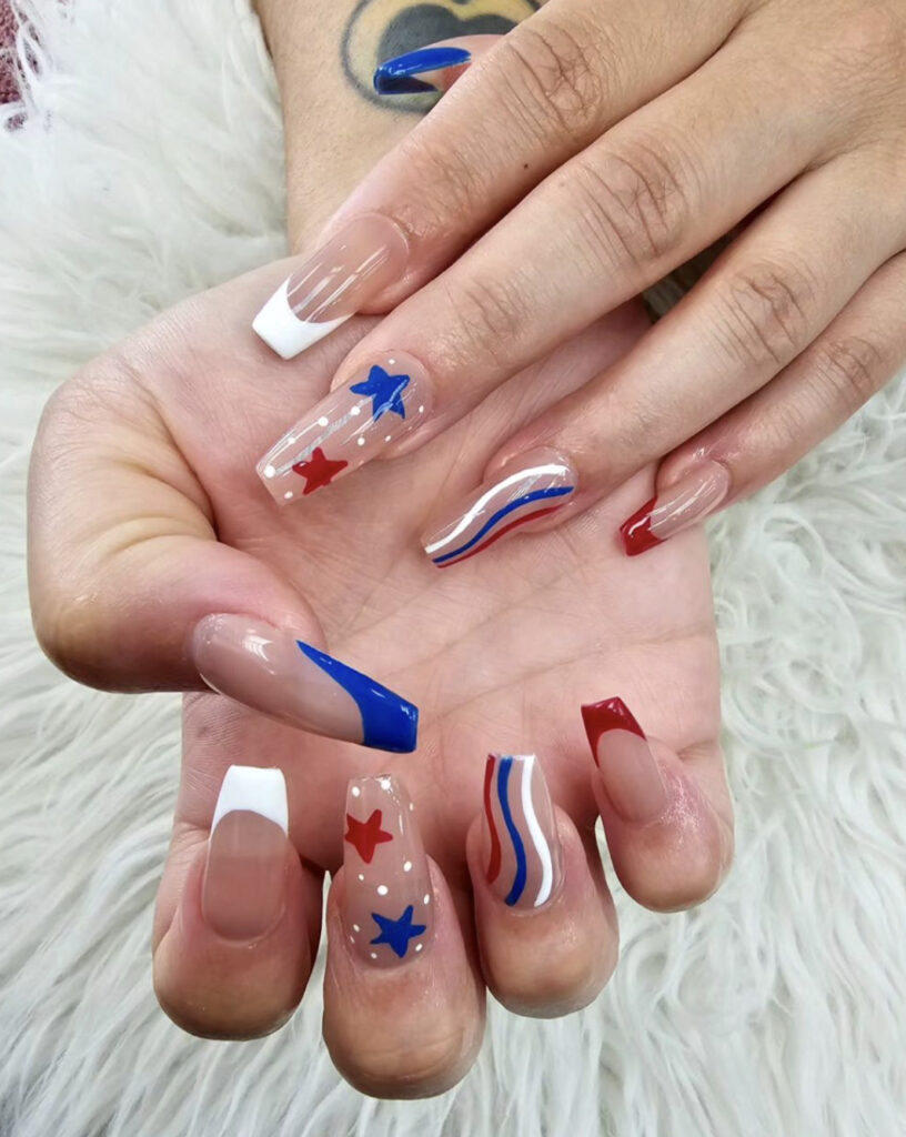 Simple 4th of July Nails