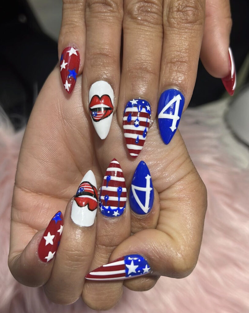 Simple 4th of July Nails