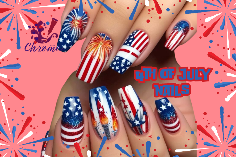 Simple 4th of July Nails