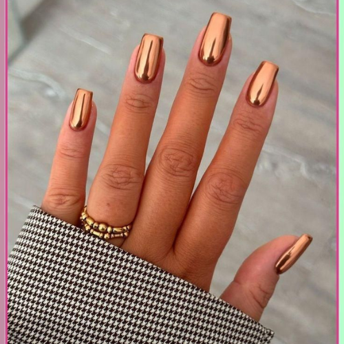 Brown Chrome Nails