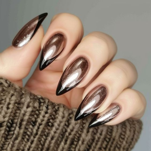 Brown Chrome Nails