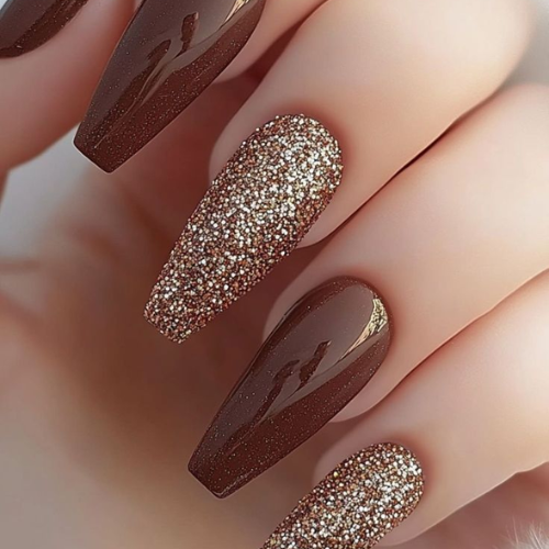 Brown Chrome Nails