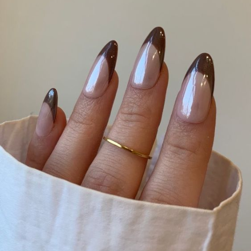 Brown Chrome Nails