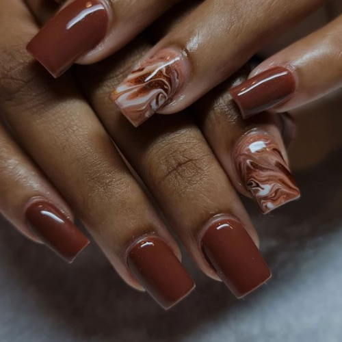 Brown Chrome Nails