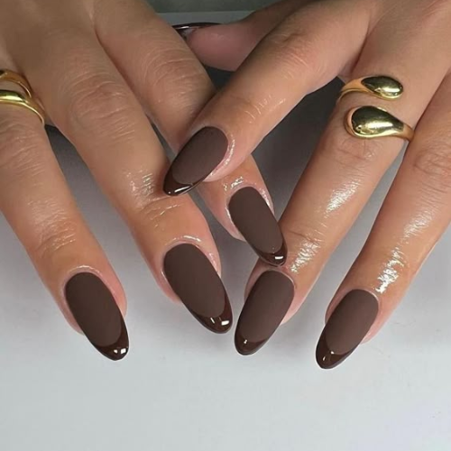 Brown Chrome Nails