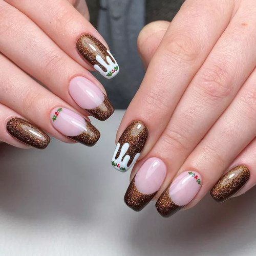 Brown Chrome Nails