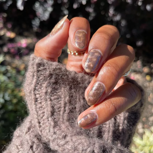 Brown Chrome Nails