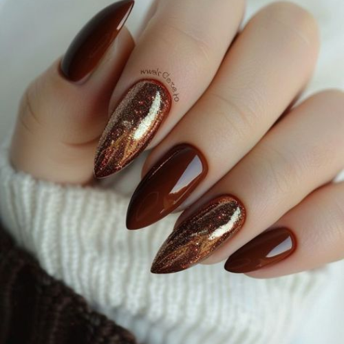 Brown Chrome Nails